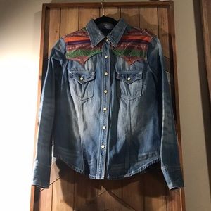 Button up jean shirt.